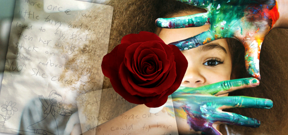 Portrait of cute gril with big afro